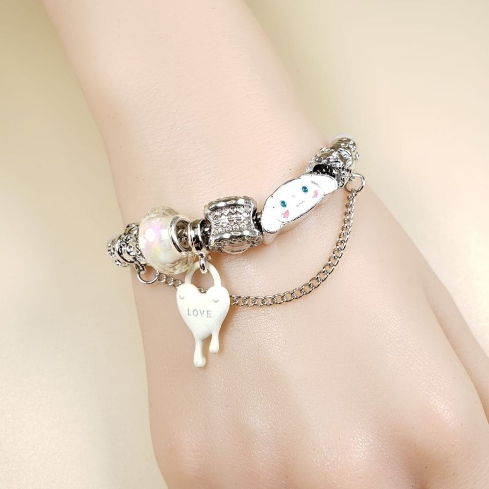 Brand New Sanrio Cinnamoroll Silver Rhinestone Bracelet #3